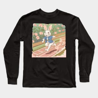 Angora Rabbit Athlete in the Track and Field Coach Marathon Game Long Sleeve T-Shirt